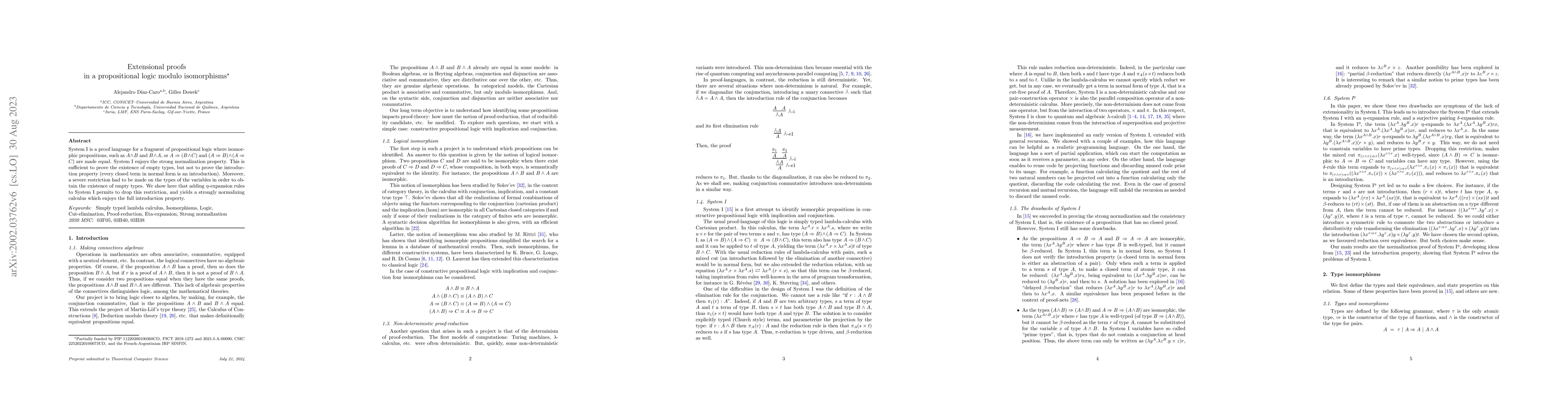 Thumbnail for Extensional proofs in a propositional logic modulo isomorphisms
