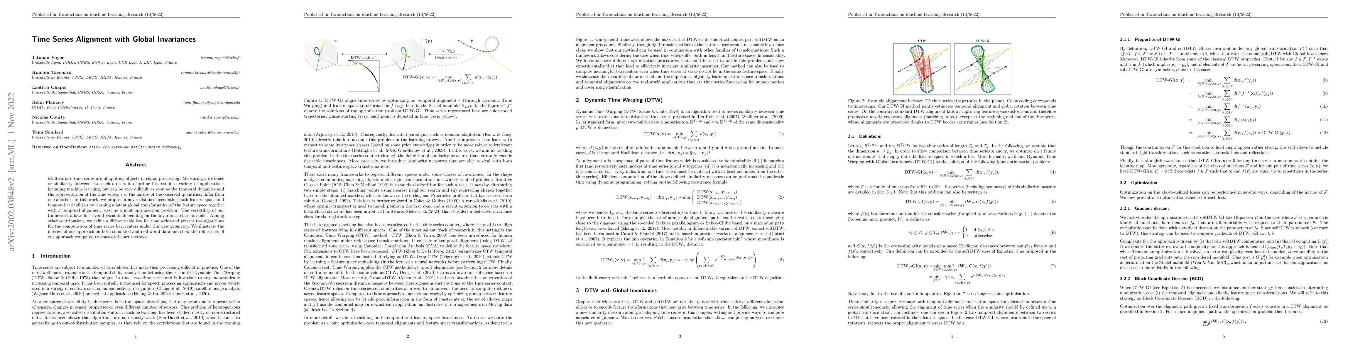 Thumbnail for Time Series Alignment with Global Invariances