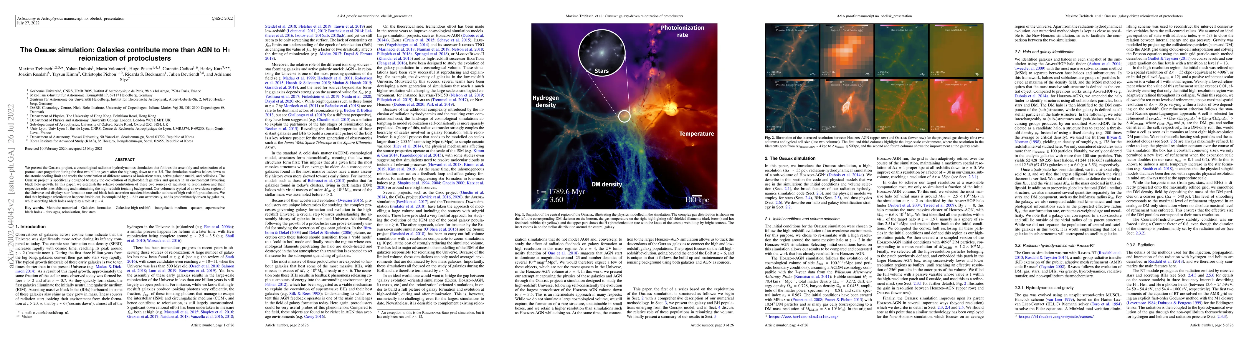 Thumbnail for The Obelisk simulation: galaxies contribute more than AGN to HI
  reionization of protoclusters