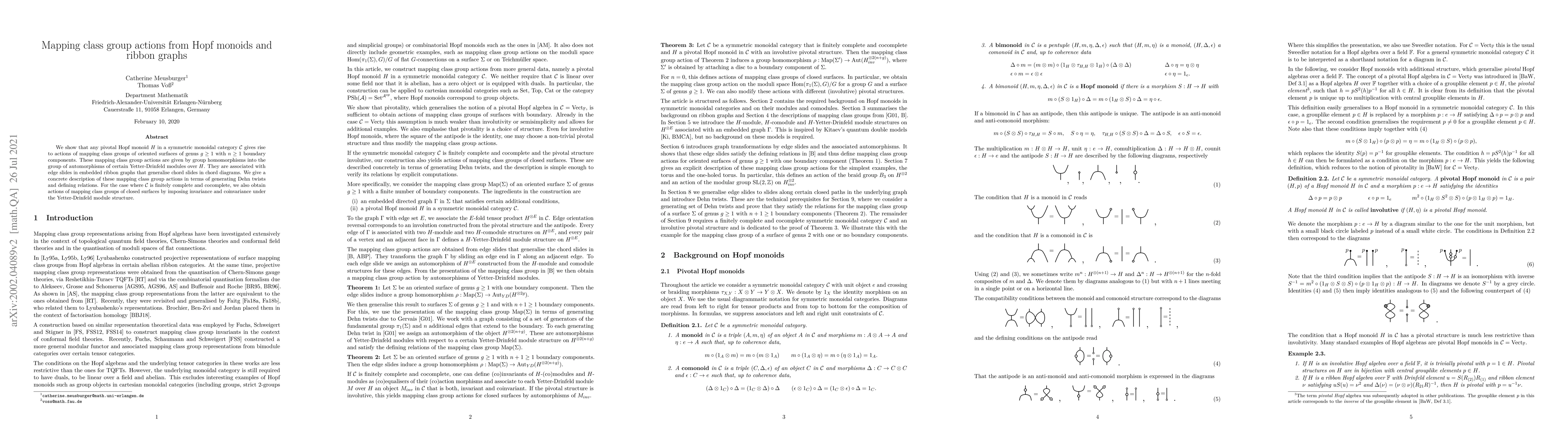 Thumbnail for Mapping class group actions from Hopf monoids and ribbon graphs
