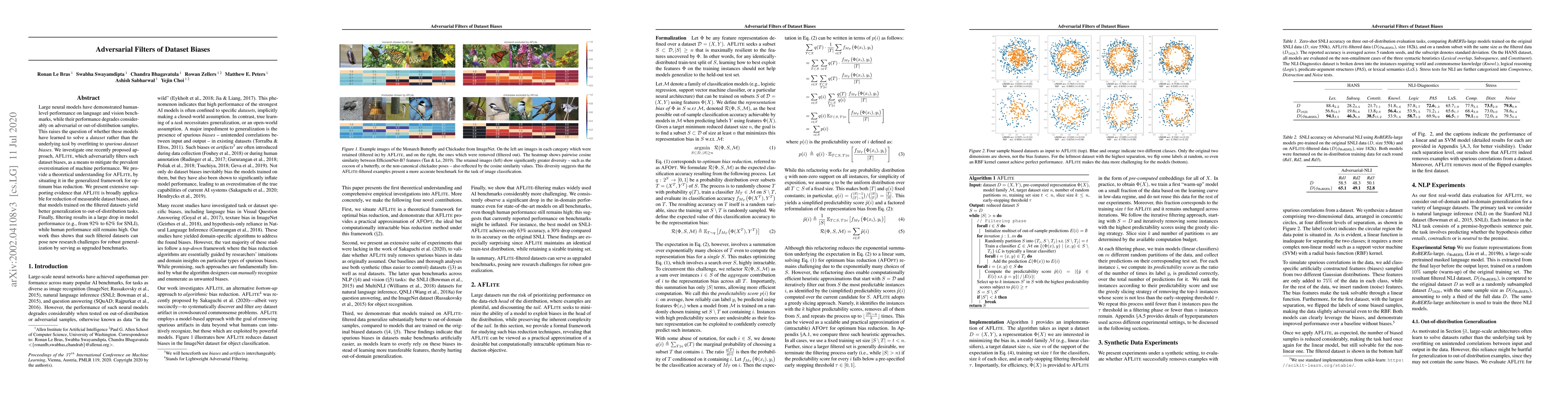 Thumbnail for Adversarial Filters of Dataset Biases