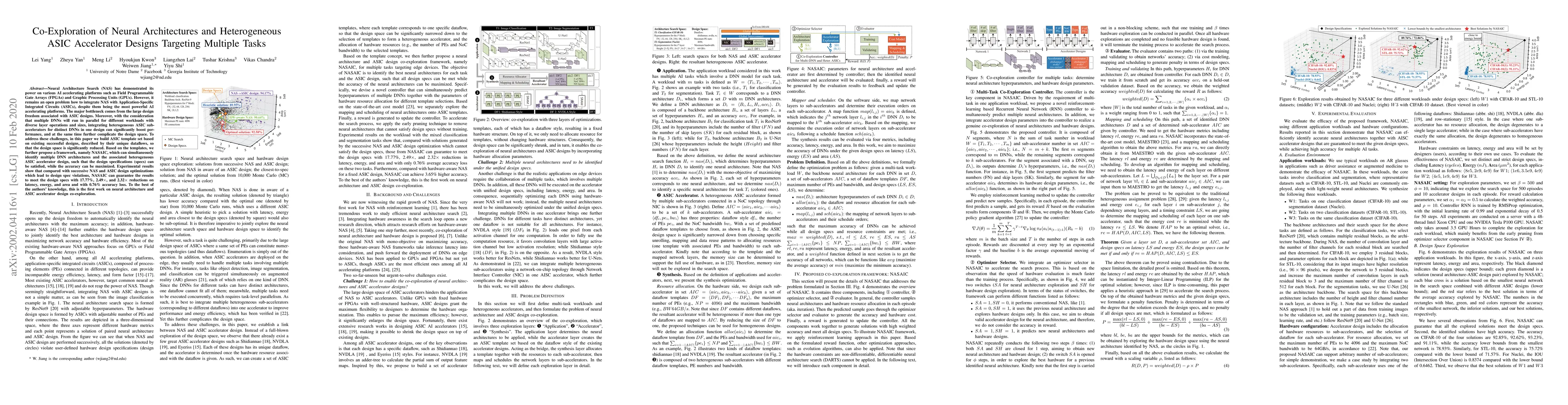 Thumbnail for Co-Exploration of Neural Architectures and Heterogeneous ASIC
  Accelerator Designs Targeting Multiple Tasks