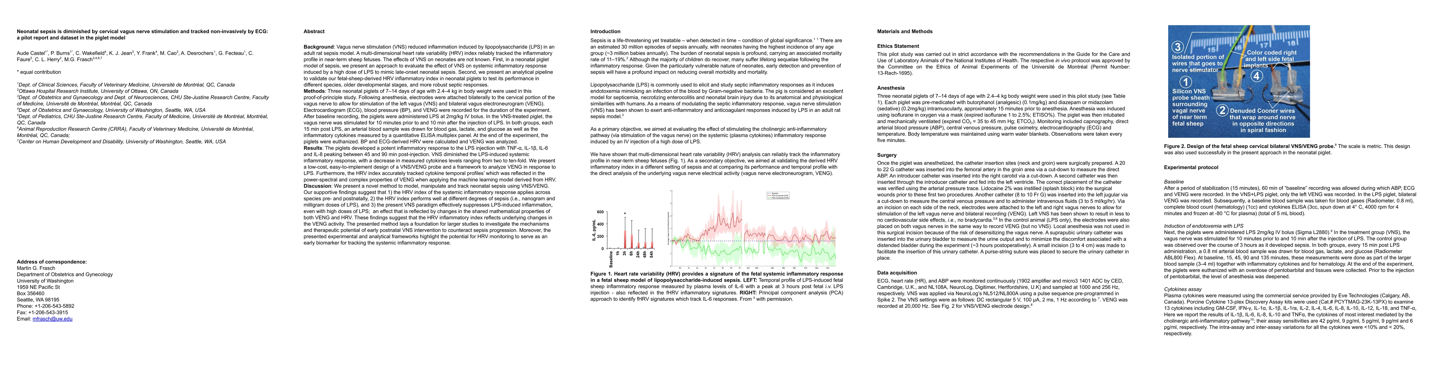 Thumbnail for The neonatal sepsis is diminished by cervical vagus nerve stimulation
  and tracked non-invasively by ECG: a preliminary report in the piglet model