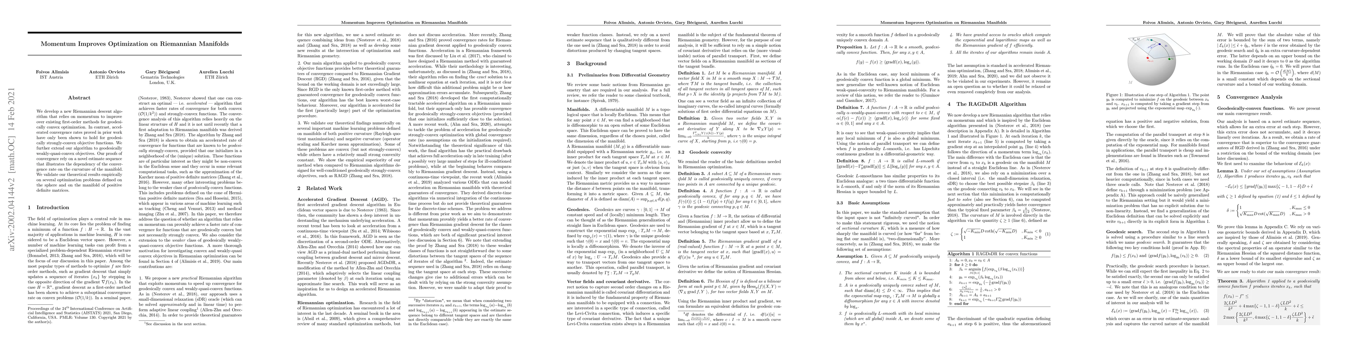 Thumbnail for Momentum Improves Optimization on Riemannian Manifolds