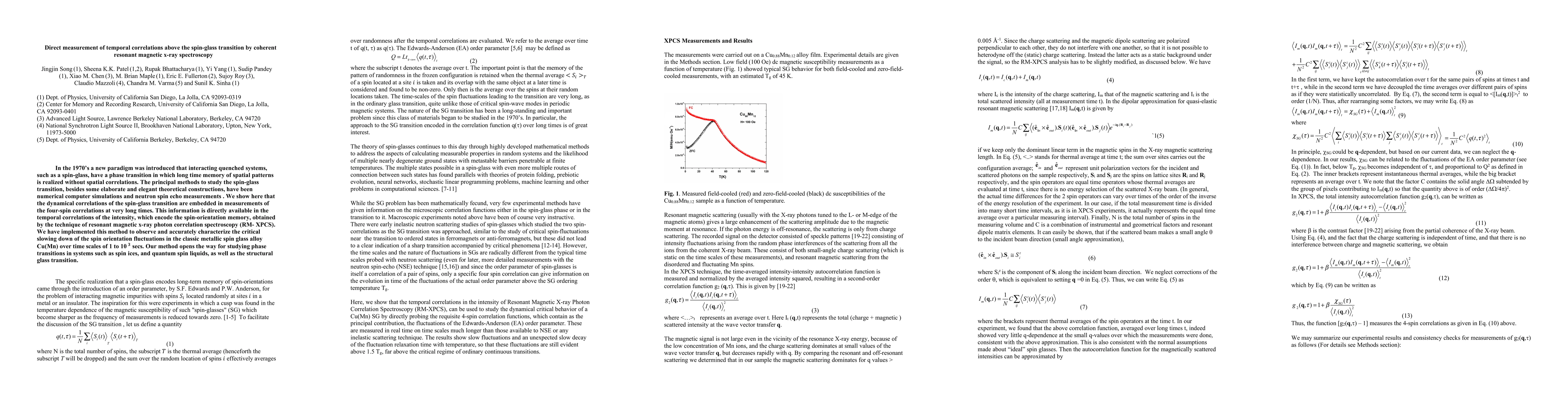 Thumbnail for Direct measurement of temporal correlations above the spin-glass
  transition by coherent resonant magnetic x-ray spectroscopy