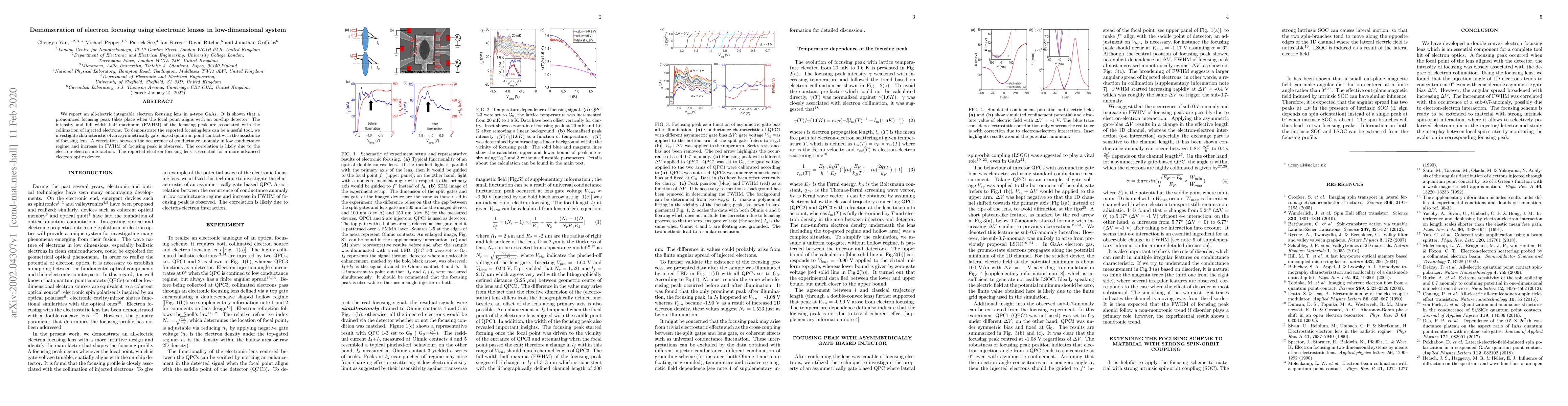 Thumbnail for Demonstration of electron focusing using electronic lenses in
  low-dimensional system