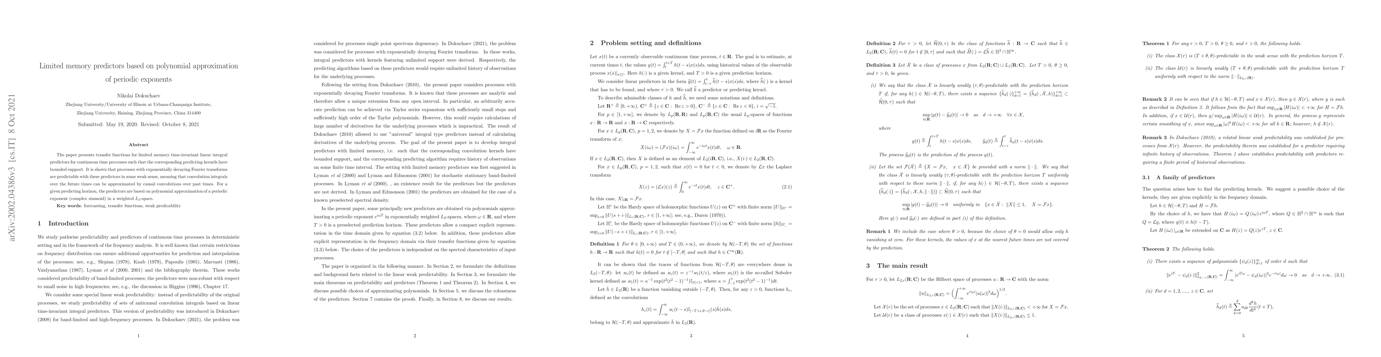 Thumbnail for Limited memory predictors based on polynomial approximation of periodic
  exponents