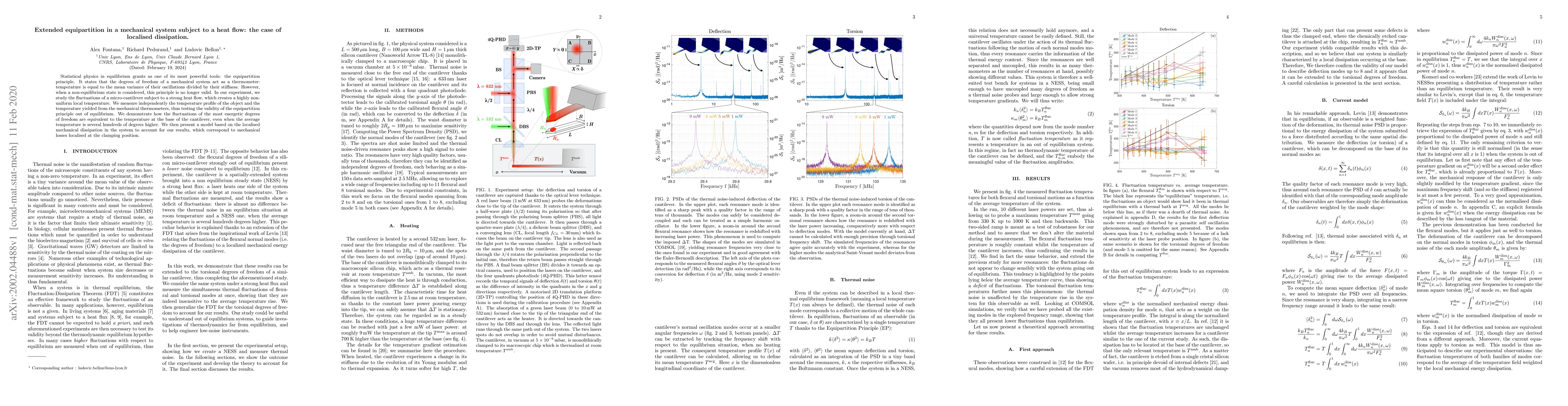 Thumbnail for Extended equipartition in a mechanical system subject to a heat flow:
  the case of localised dissipation