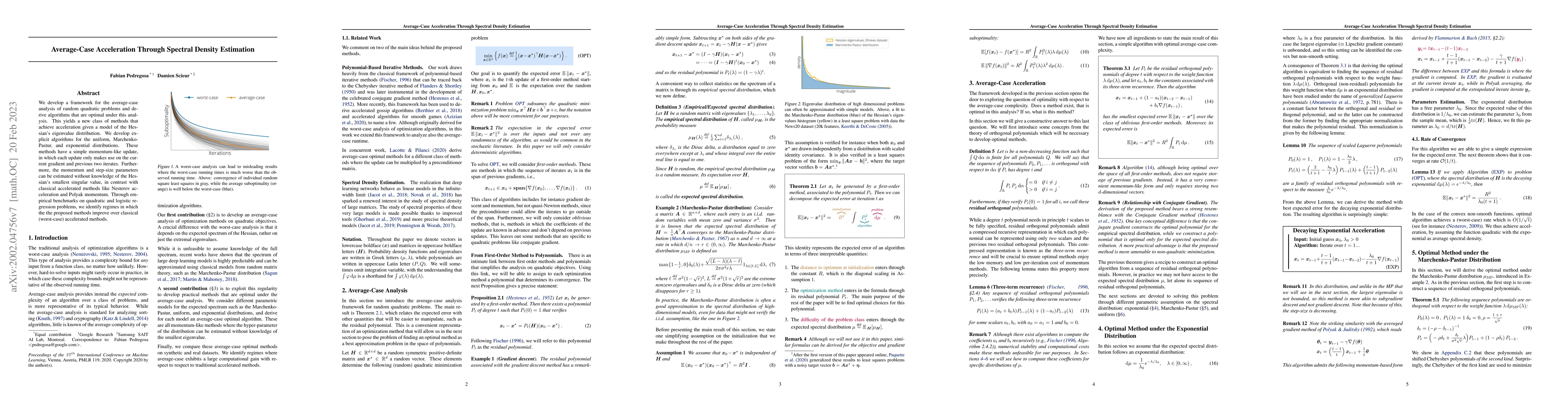 Thumbnail for Average-case Acceleration Through Spectral Density Estimation