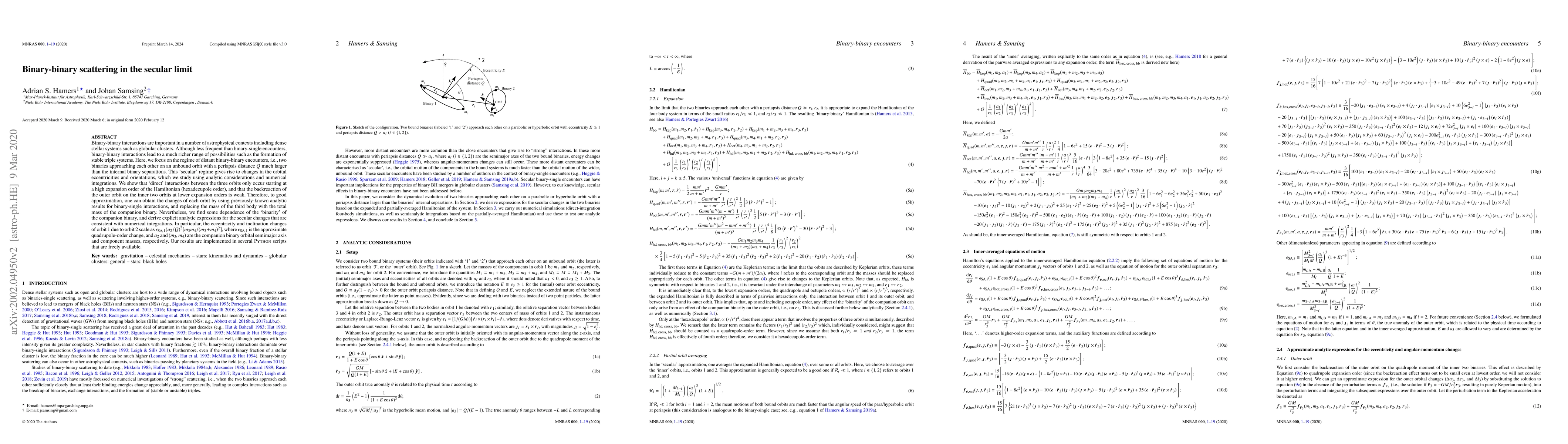 Thumbnail for Binary-binary scattering in the secular limit