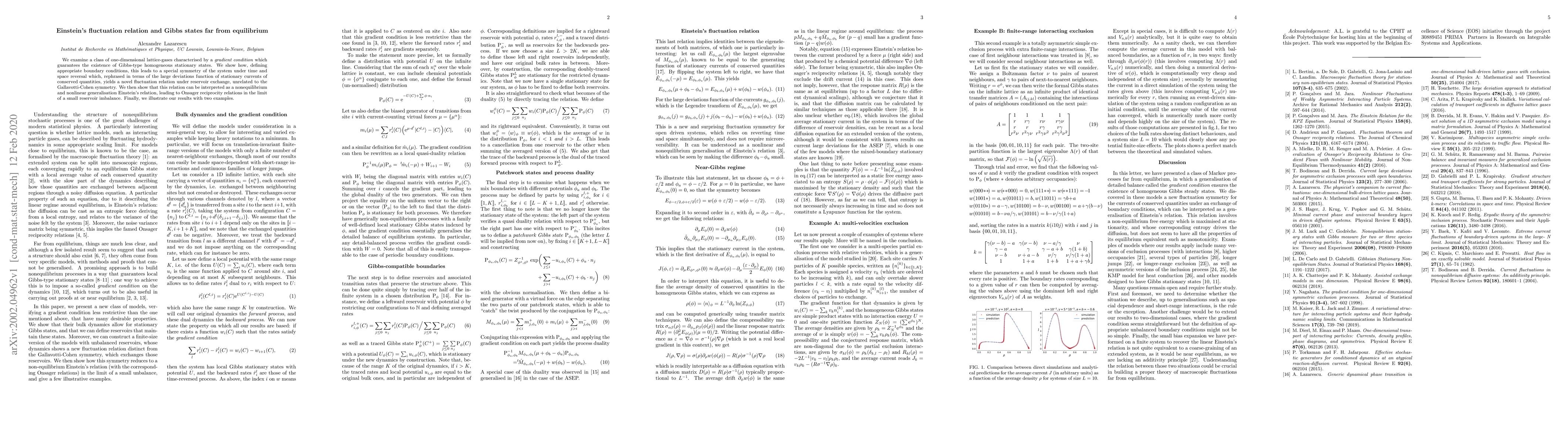 Thumbnail for Einstein's fluctuation relation and Gibbs states far from equilibrium