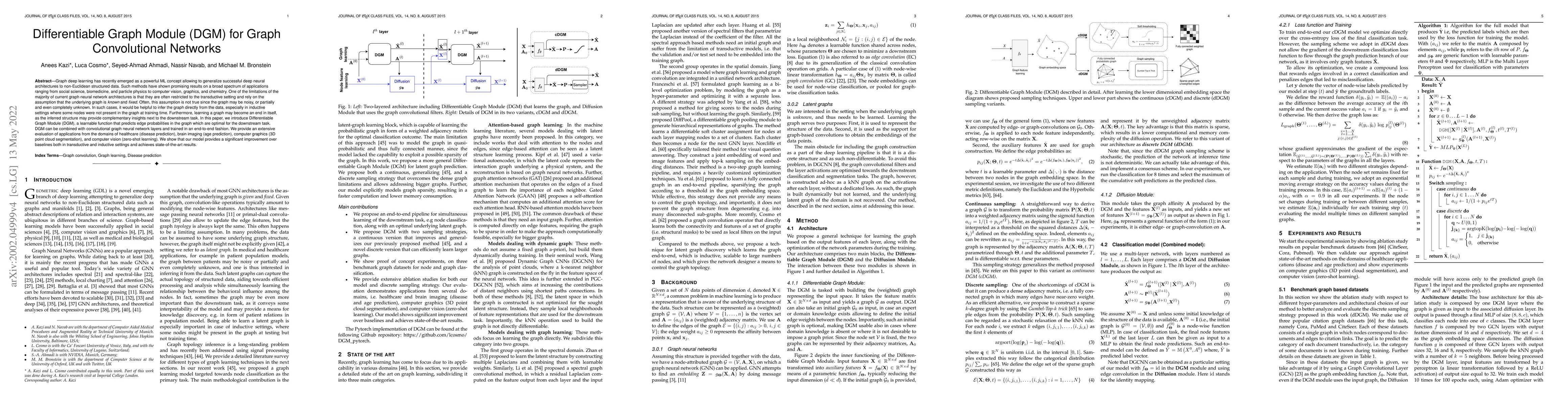 Thumbnail for Differentiable Graph Module (DGM) for Graph Convolutional Networks