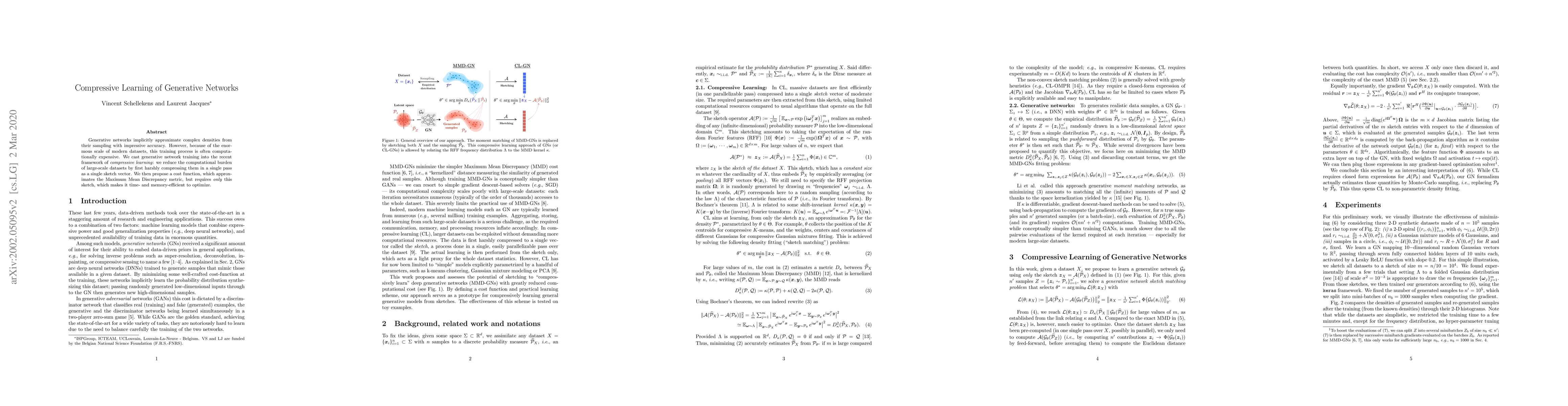 Thumbnail for Compressive Learning of Generative Networks