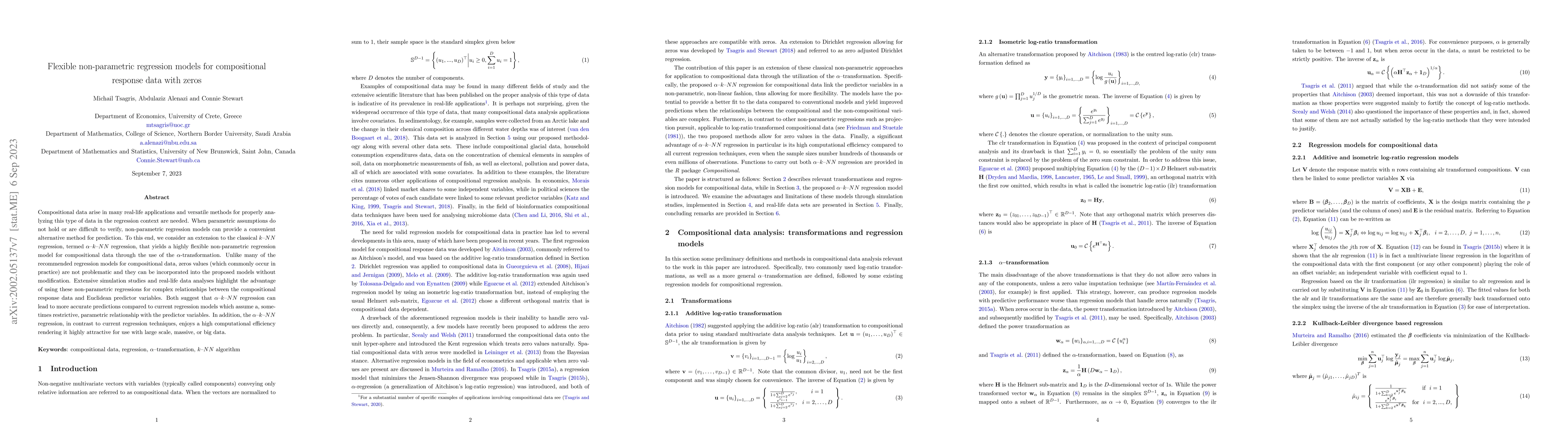 Thumbnail for Flexible non-parametric regression models for compositional data