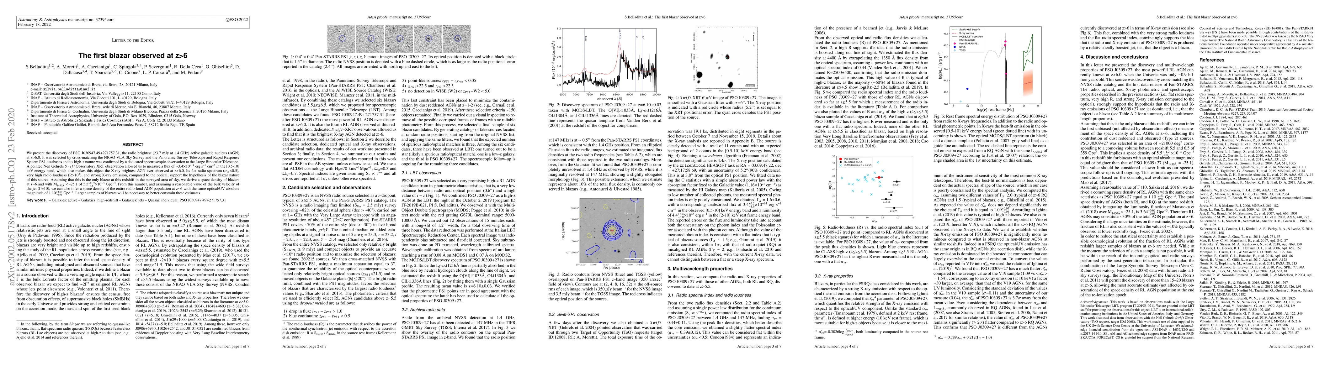 Thumbnail for The first blazar observed at z>6