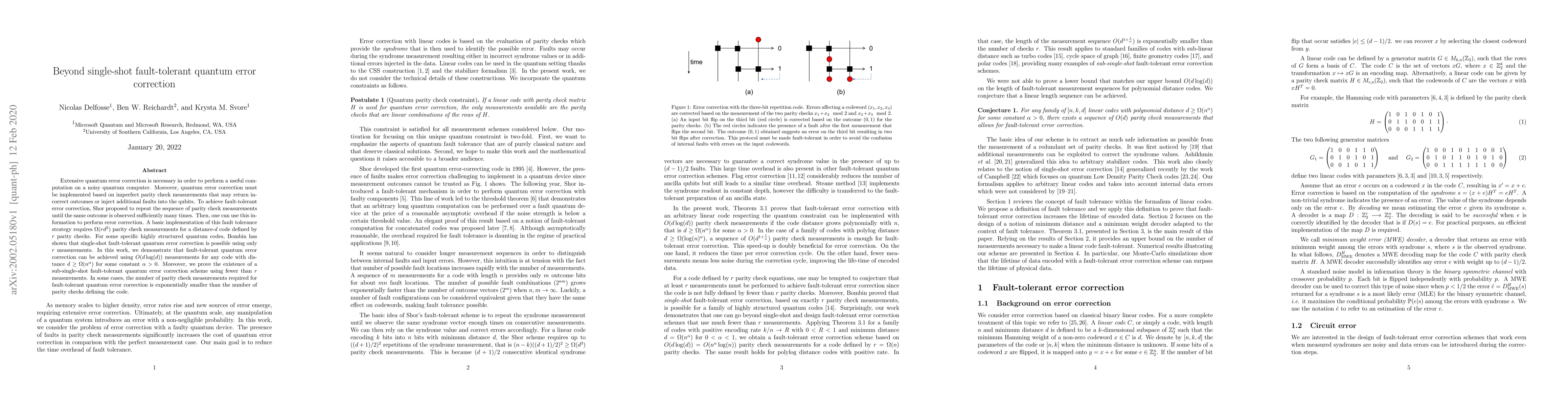 Thumbnail for Beyond single-shot fault-tolerant quantum error correction