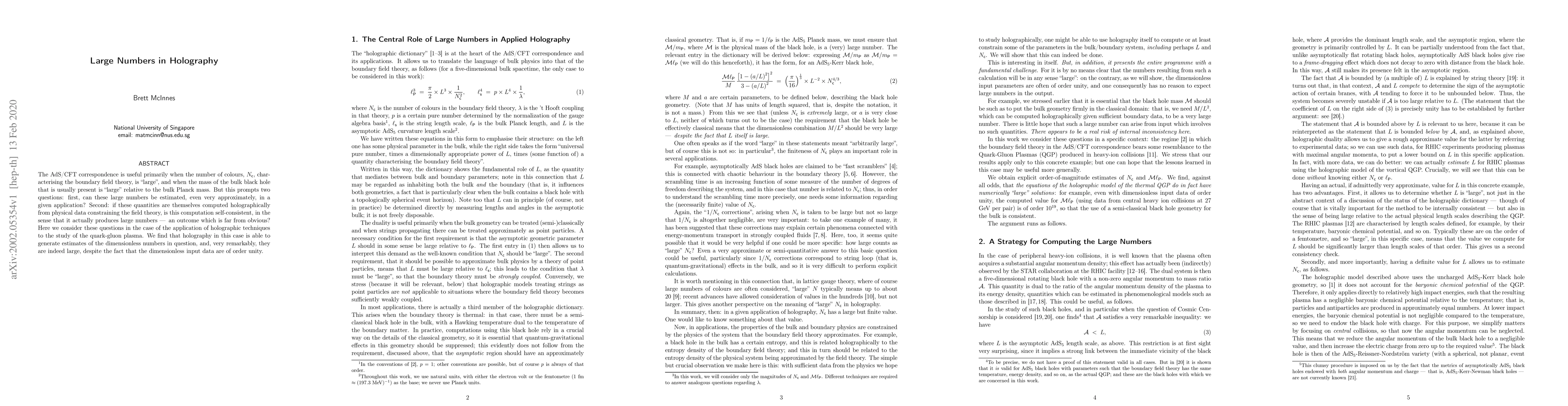 Thumbnail for Large Numbers in Holography