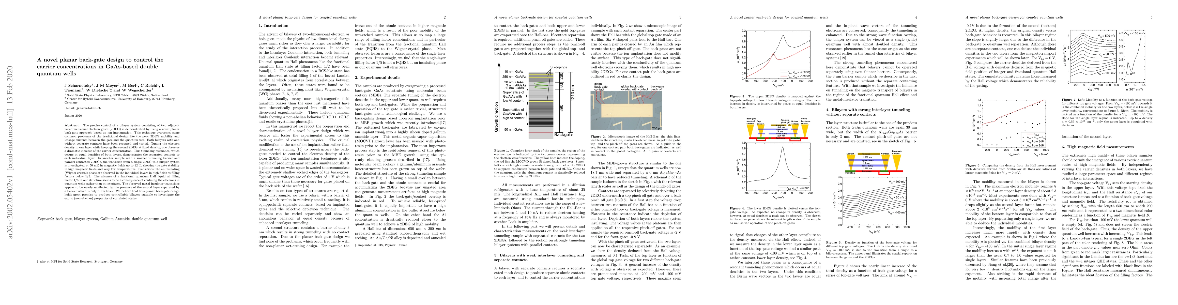 Thumbnail for A novel planar back-gate design to control the carrier concentrations in
  GaAs-based double quantum wells