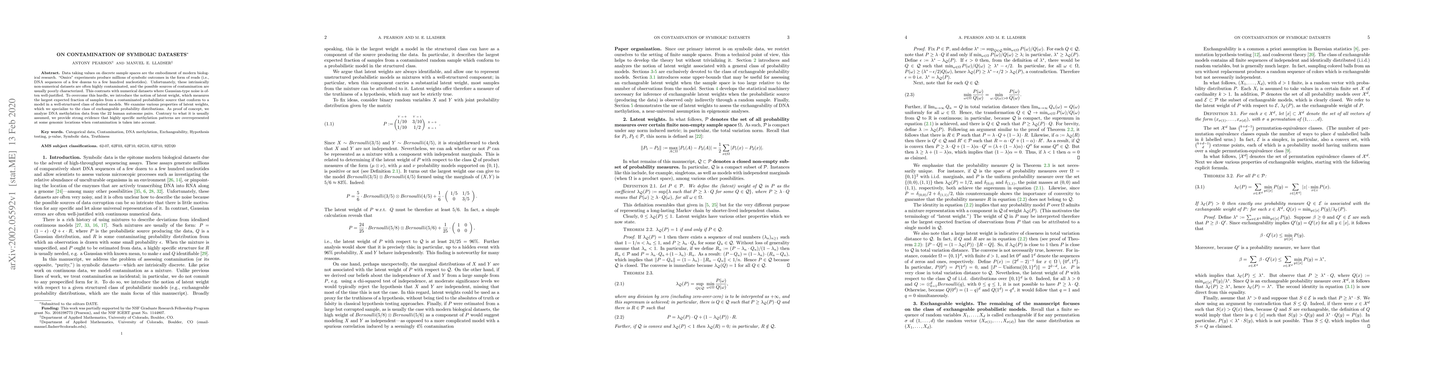 Thumbnail for On Contamination of Symbolic Datasets