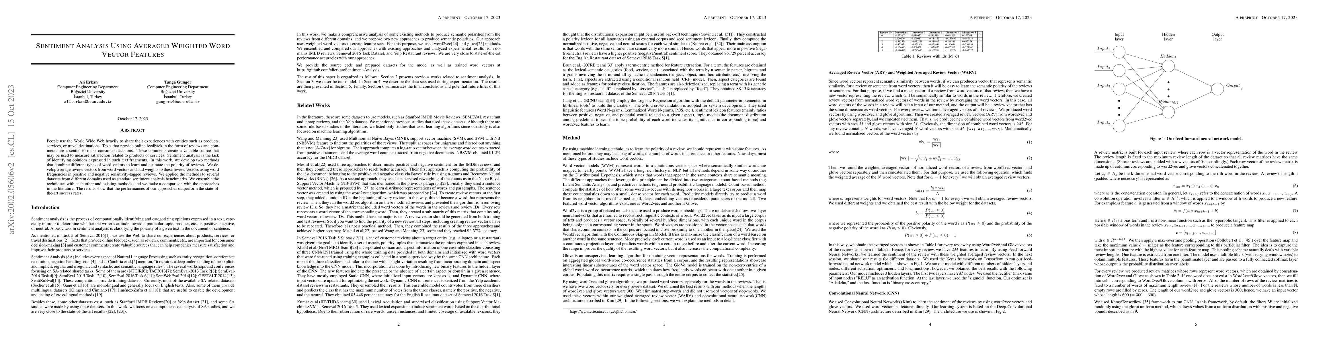 Thumbnail for Sentiment Analysis Using Averaged Weighted Word Vector Features