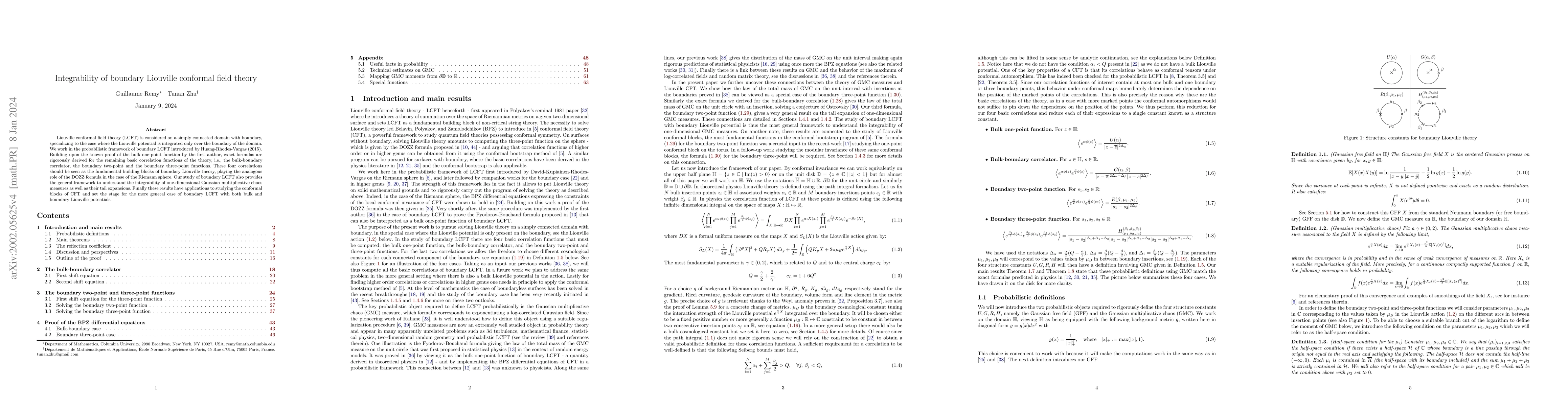 Thumbnail for Integrability of boundary Liouville conformal field theory
