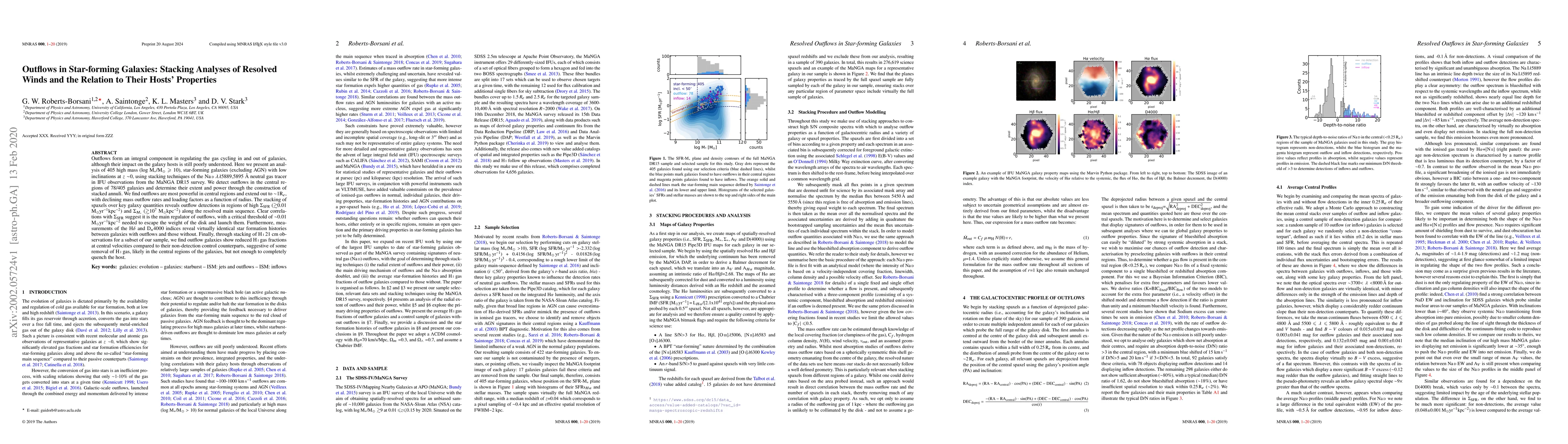 Thumbnail for Outflows in Star-forming Galaxies: Stacking Analyses of Resolved Winds
  and the Relation to Their Hosts' Properties