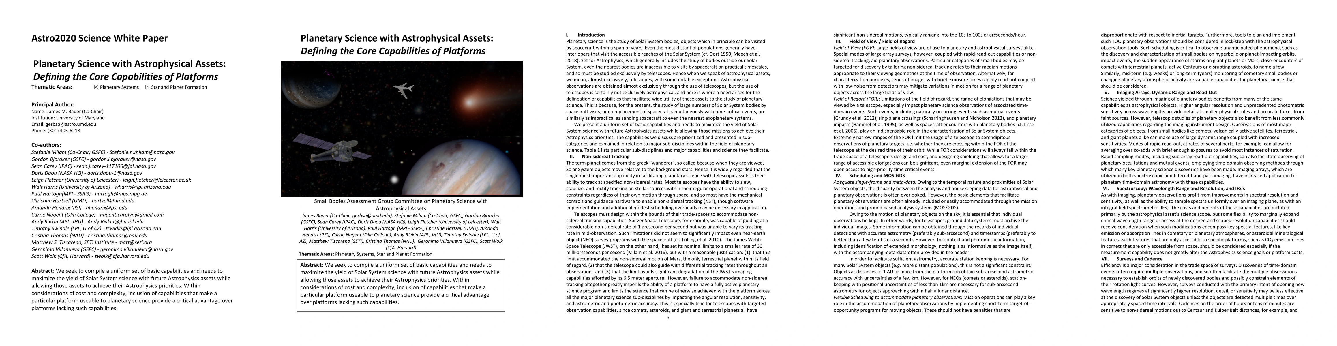 Thumbnail for Planetary Science with Astrophysical Assets: Defining the Core
  Capabilities of Platforms