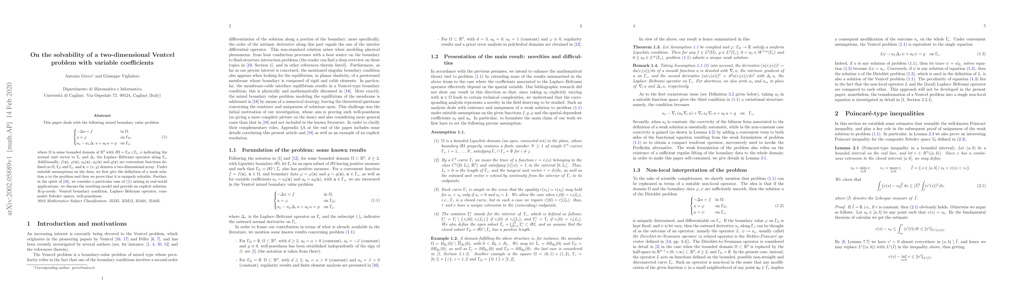 Thumbnail for On the solvability of a two-dimensional Ventcel problem with variable
  coefficients