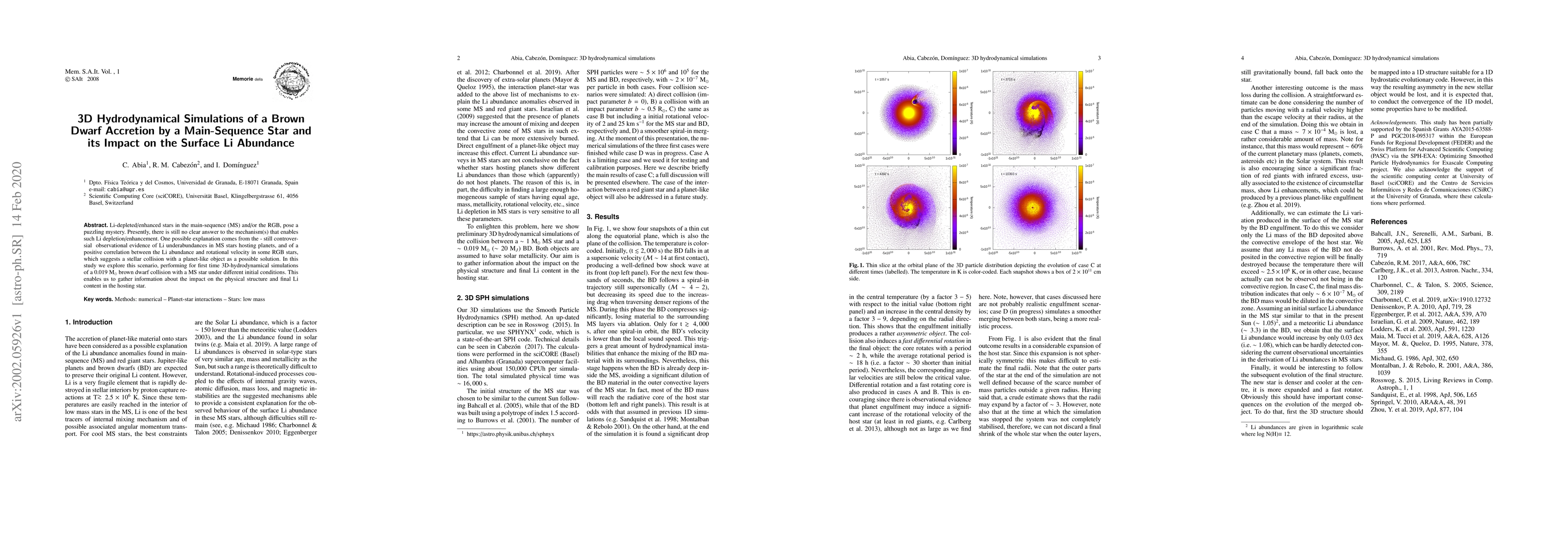 Thumbnail for 3D Hydrodynamical Simulations of a Brown Dwarf Accretion by a
  Main-Sequence Star and its Impact on the Surface Li Abundance