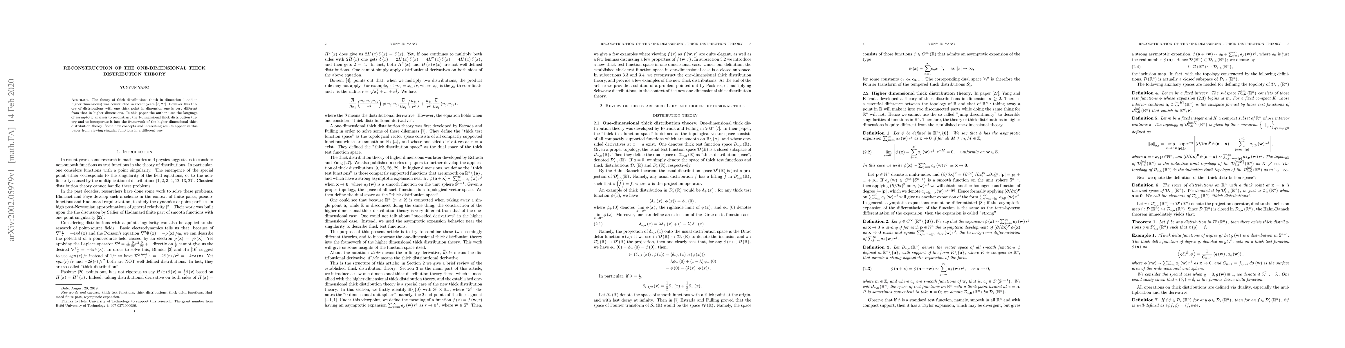 Thumbnail for Reconstruction of the one-dimensional thick distribution theory