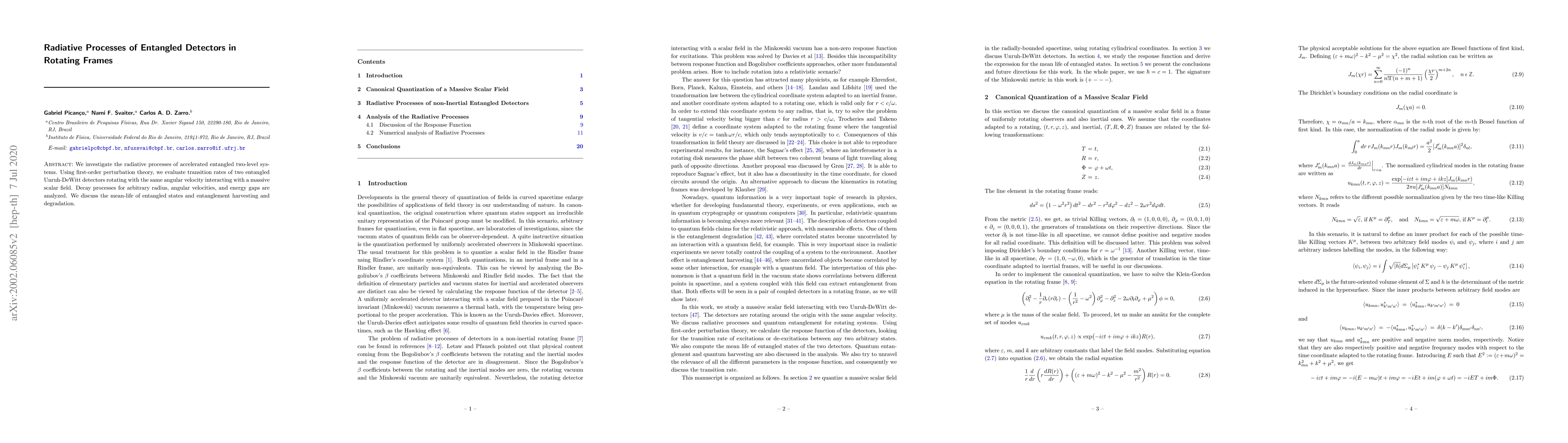 Thumbnail for Radiative Processes of Entangled Detectors in Rotating Frames