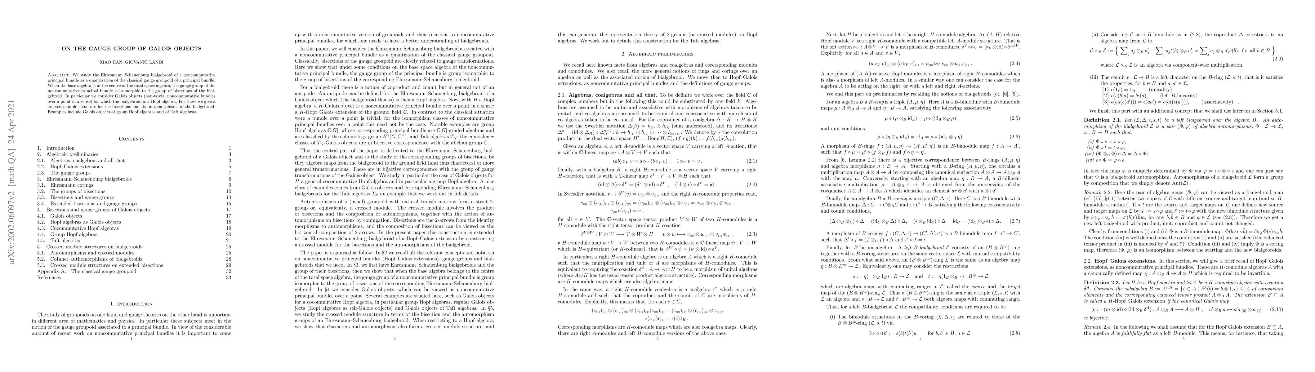Thumbnail for On the gauge group of Galois objects
