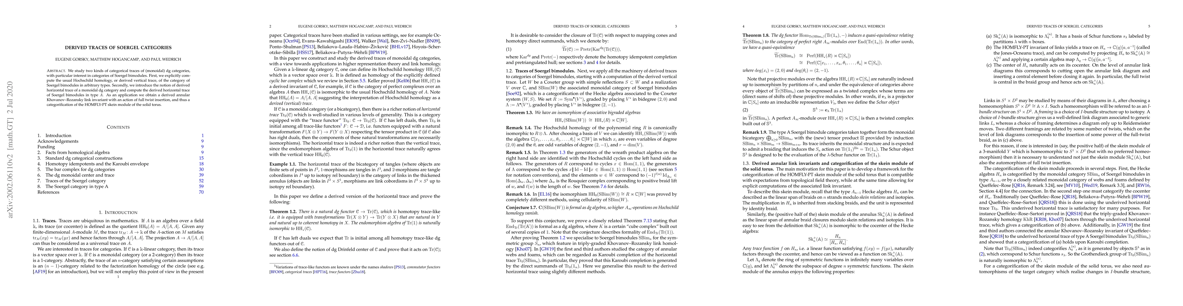 Thumbnail for Derived traces of Soergel categories
