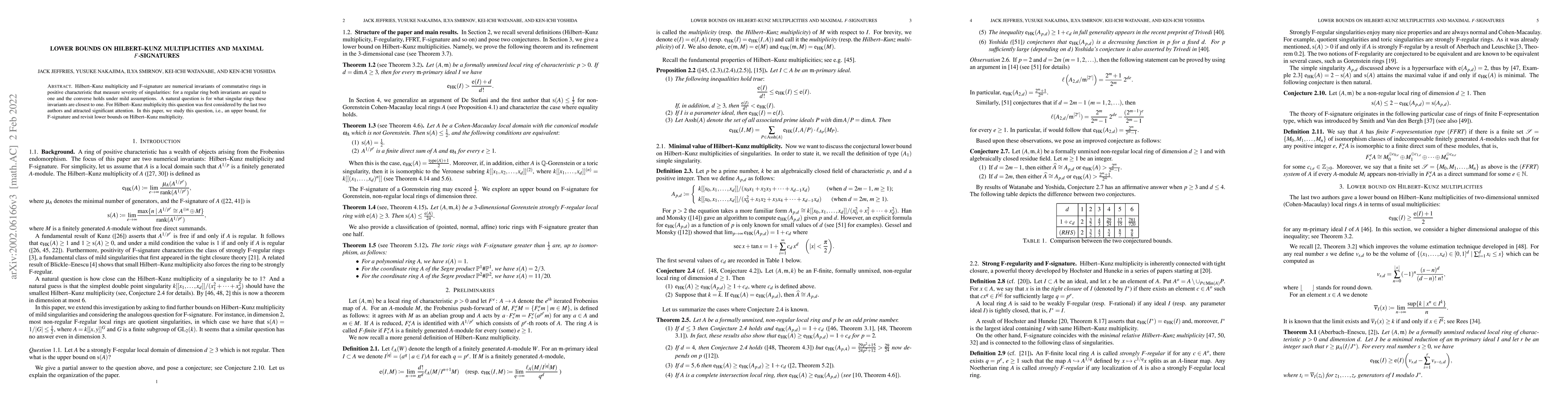 Thumbnail for Lower bounds on Hilbert--Kunz multiplicities and maximal F-signatures