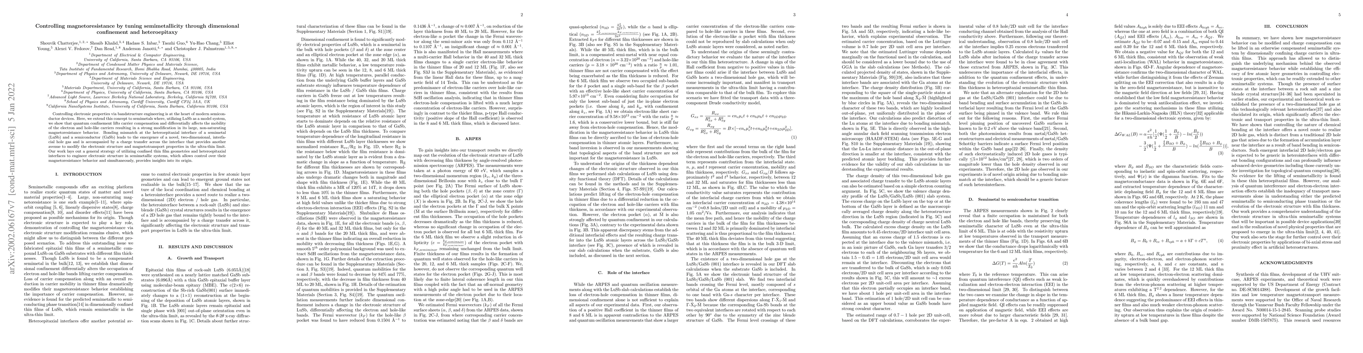 Thumbnail for Controlling magnetoresistance by tuning semimetallicity through
  dimensional confinement and heteroepitaxy