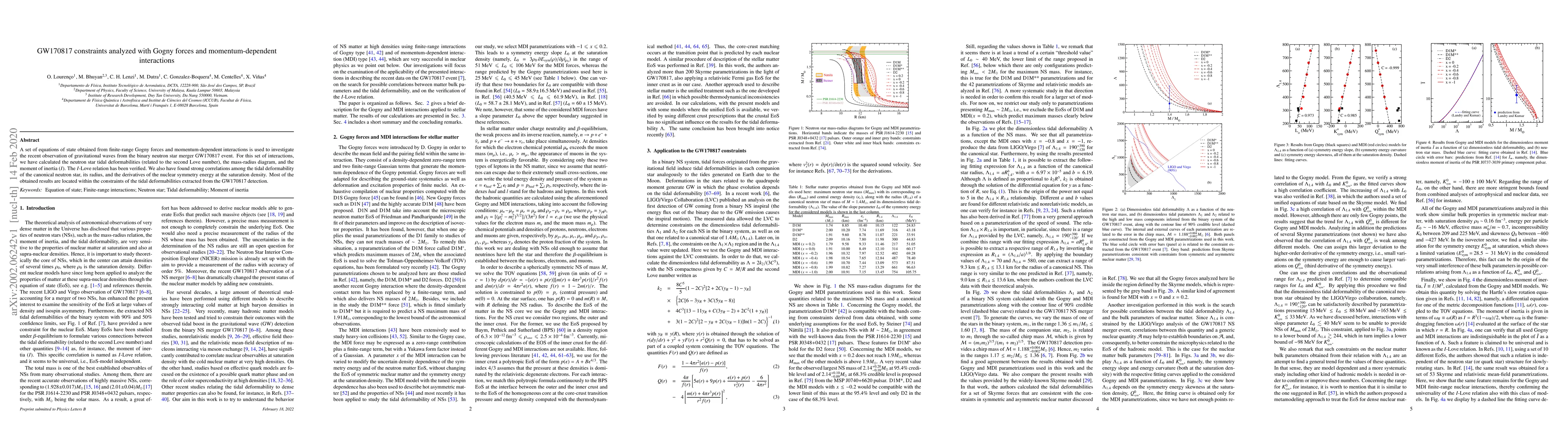 Thumbnail for GW170817 constraints analyzed with Gogny forces and momentum-dependent
  interactions