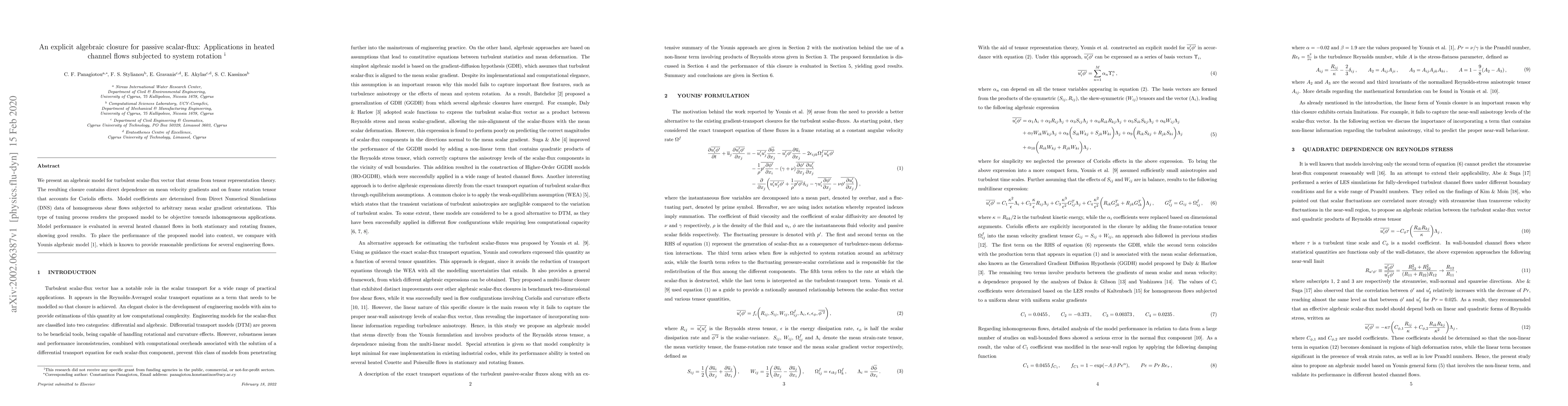 Thumbnail for An explicit algebraic closure for passive scalar-flux: Applications in
  heated channel flows subjected to system rotation