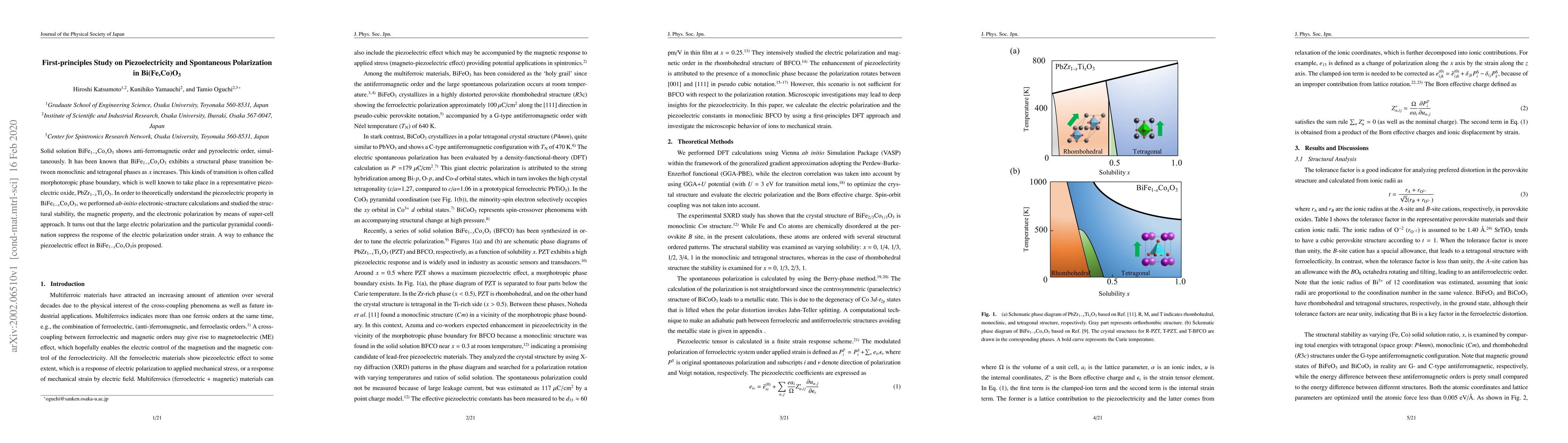 Thumbnail for First-principles Study on Piezoelectricity and Spontaneous Polarization
  in Bi(Fe,Co)O3