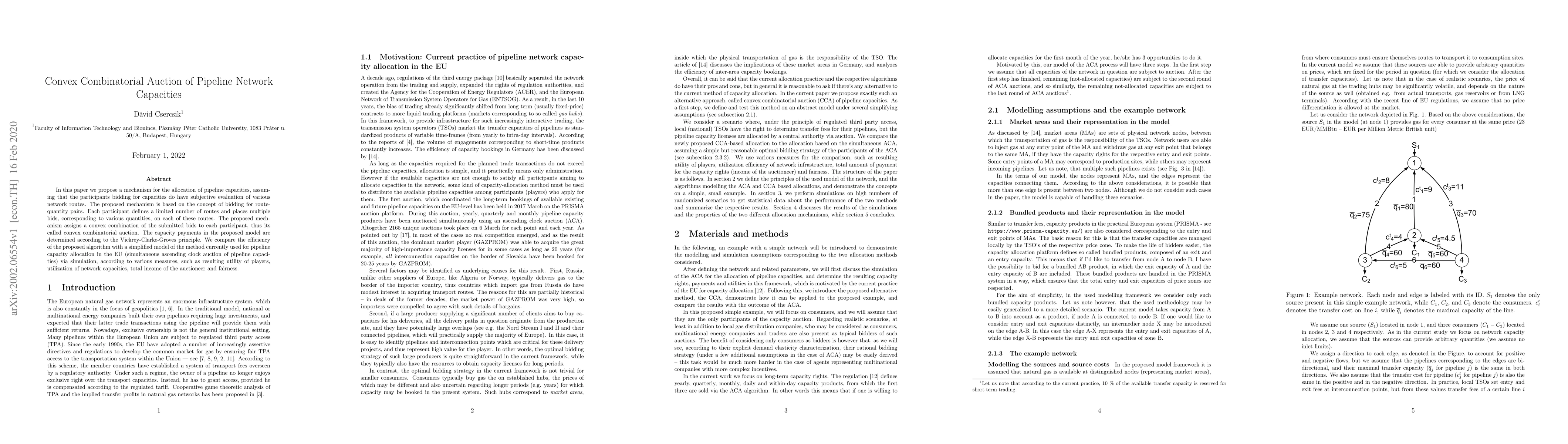 Thumbnail for Convex Combinatorial Auction of Pipeline Network Capacities