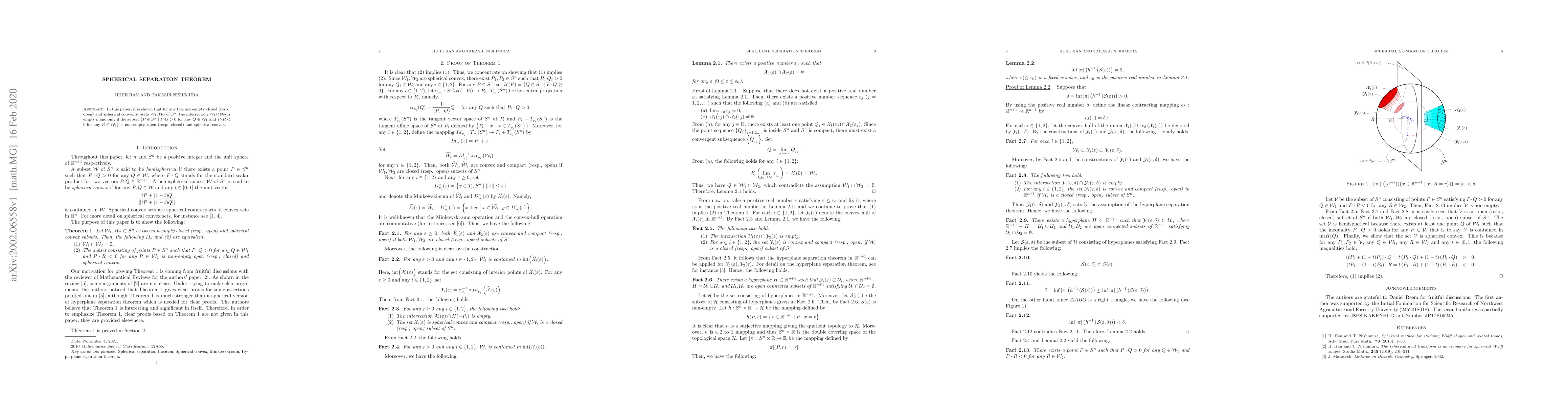 Thumbnail for Spherical Separation Theorem