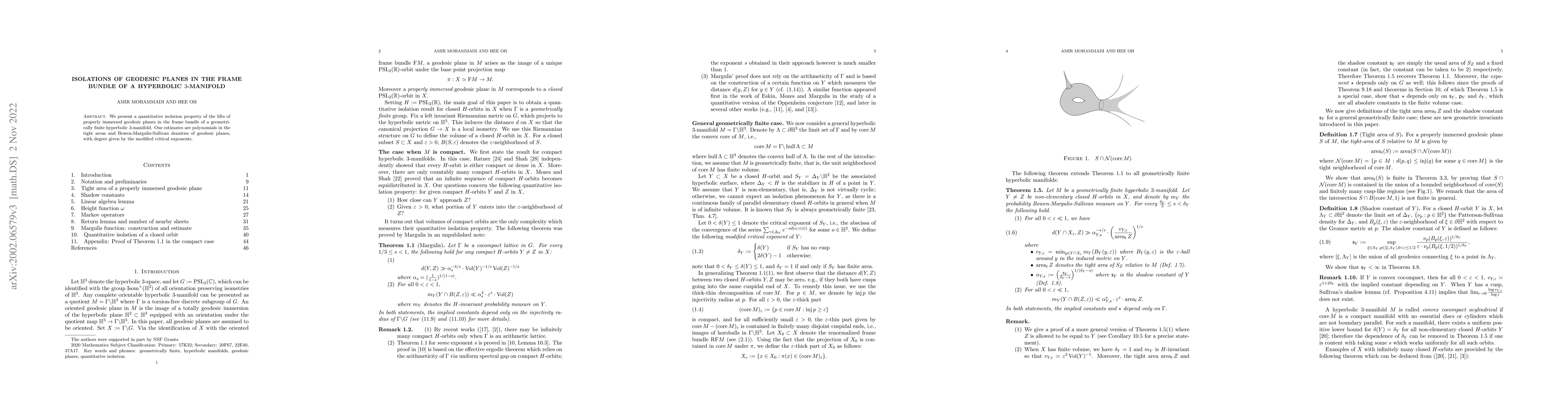 Thumbnail for Isolations of geodesic planes in the frame bundle of a hyperbolic
  $3$-manifold