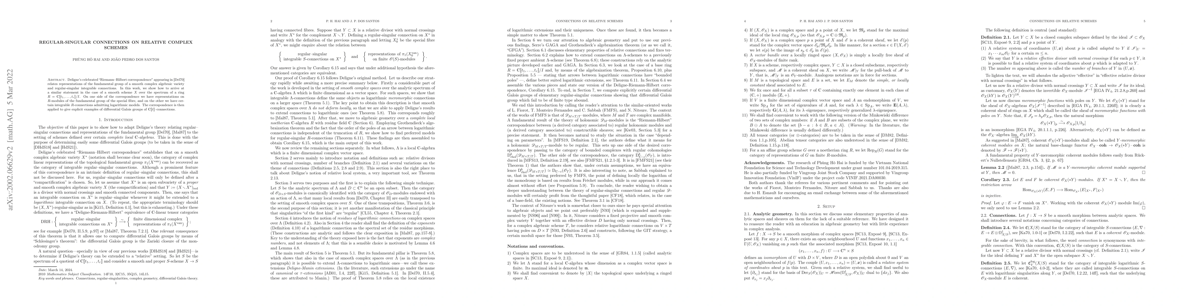 Thumbnail for Regular-singular connections on relative complex schemes