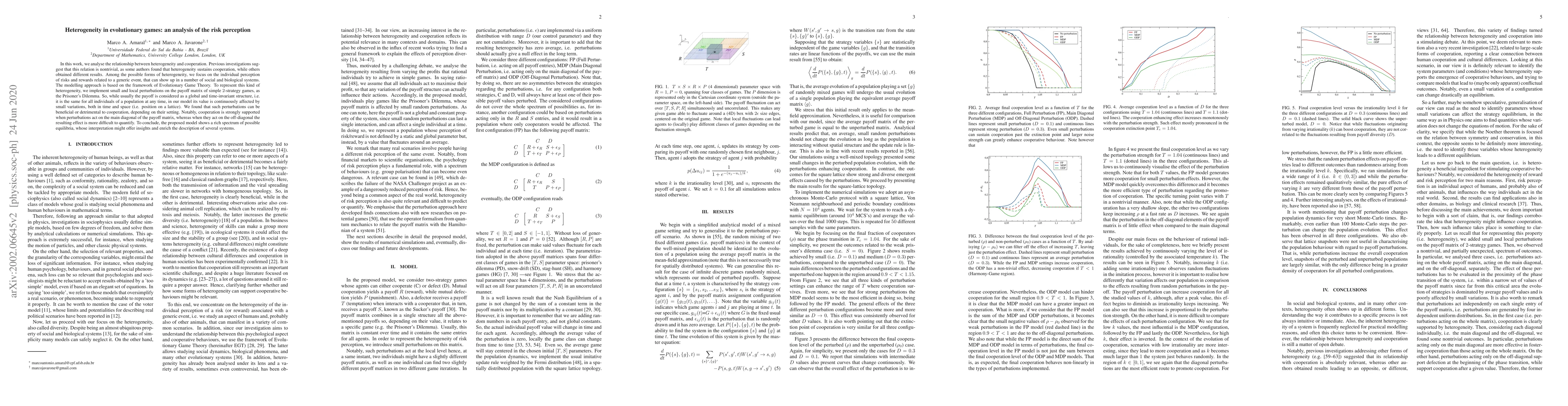 Thumbnail for Heterogeneity in evolutionary games: an analysis of the risk perception