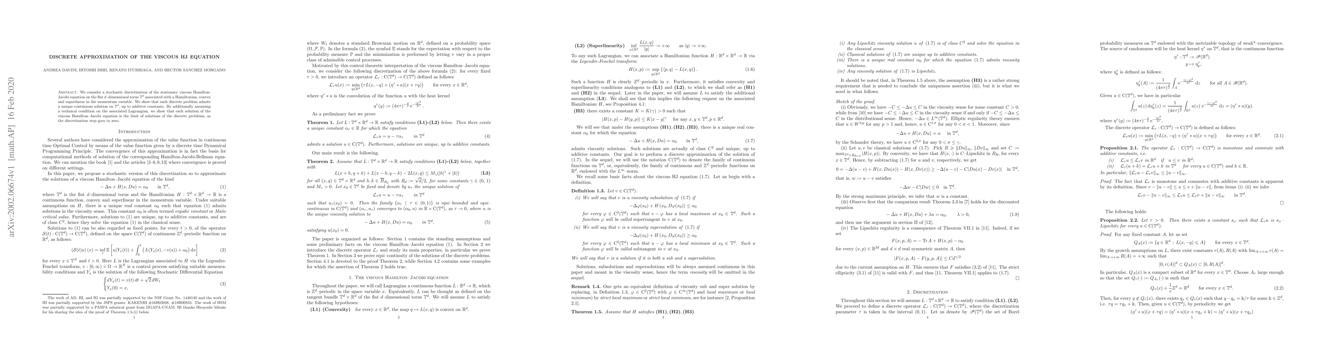 Thumbnail for Discrete approximation of the viscous HJ equation