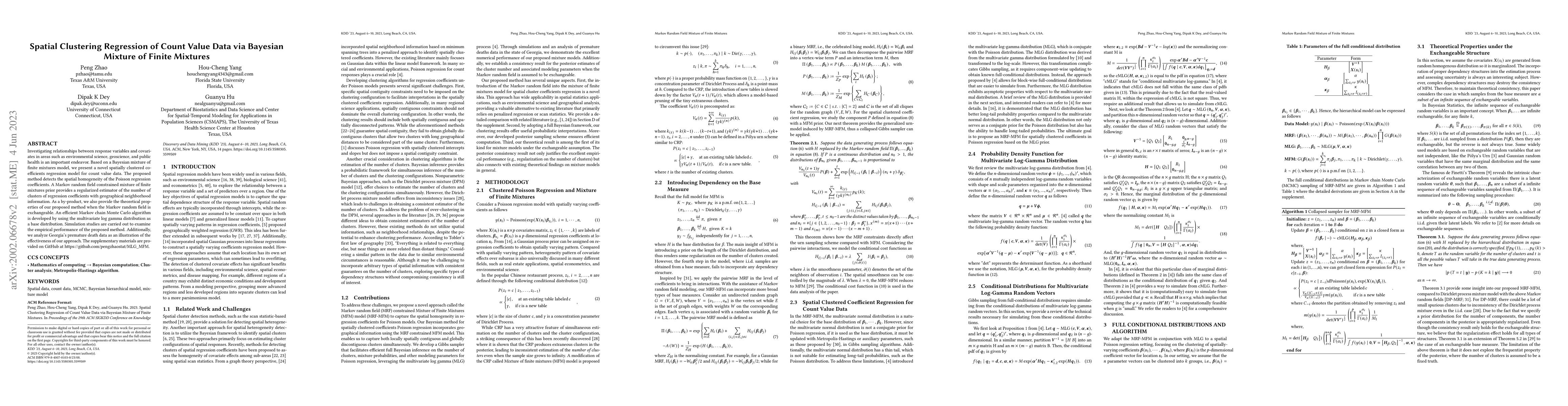 Thumbnail for Spatial Clustering Regression of Count Value Data via Bayesian Mixture
  of Finite Mixtures