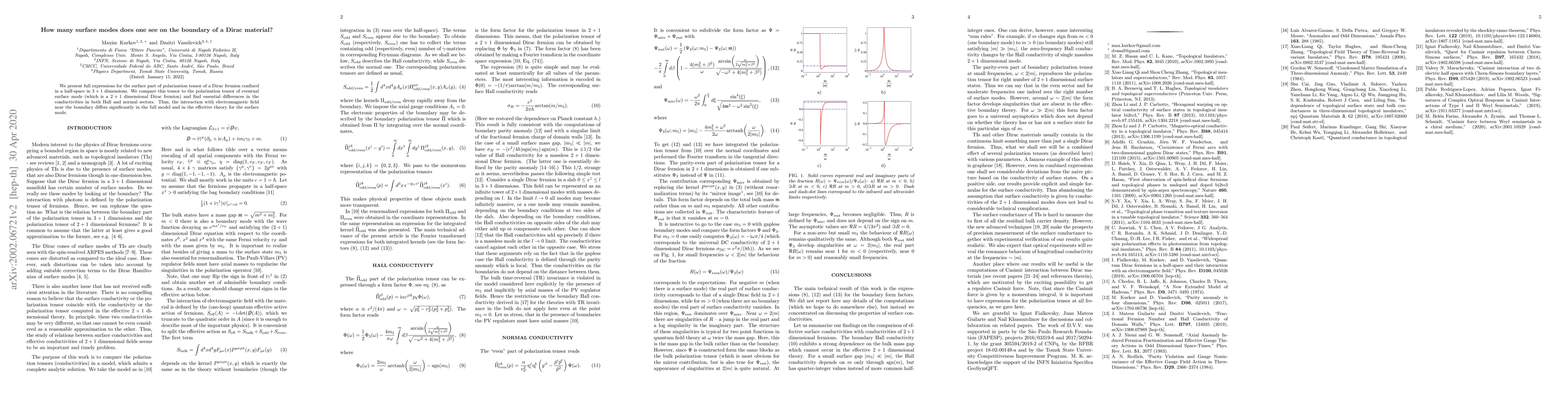 Thumbnail for How many surface modes does one see on the boundary of a Dirac material?