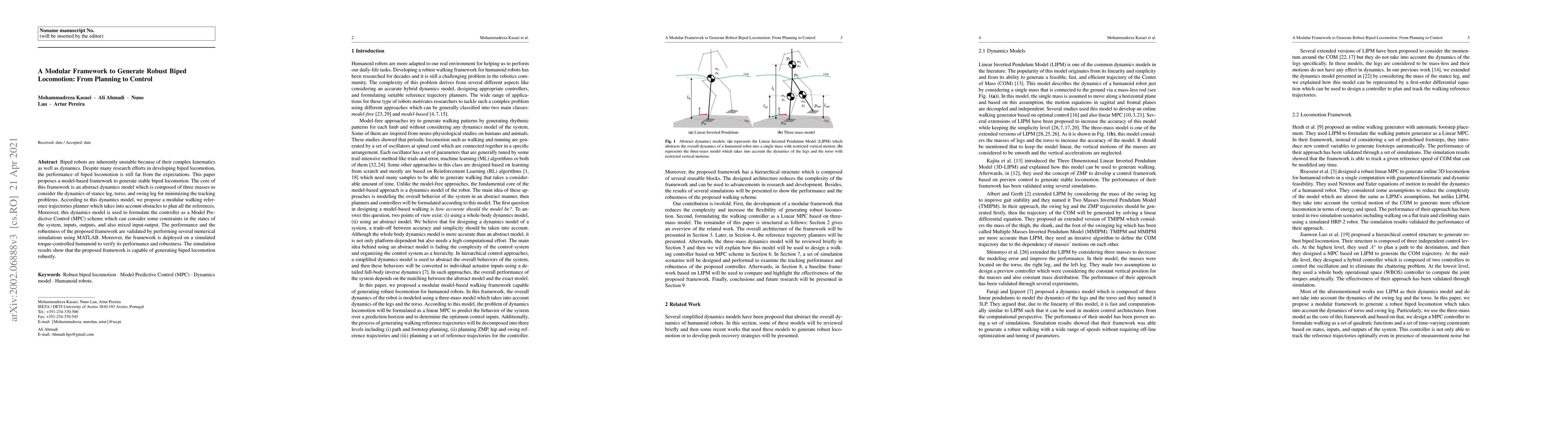 Thumbnail for A Modular Framework to Generate Robust Biped Locomotion: From Planning
  to Control