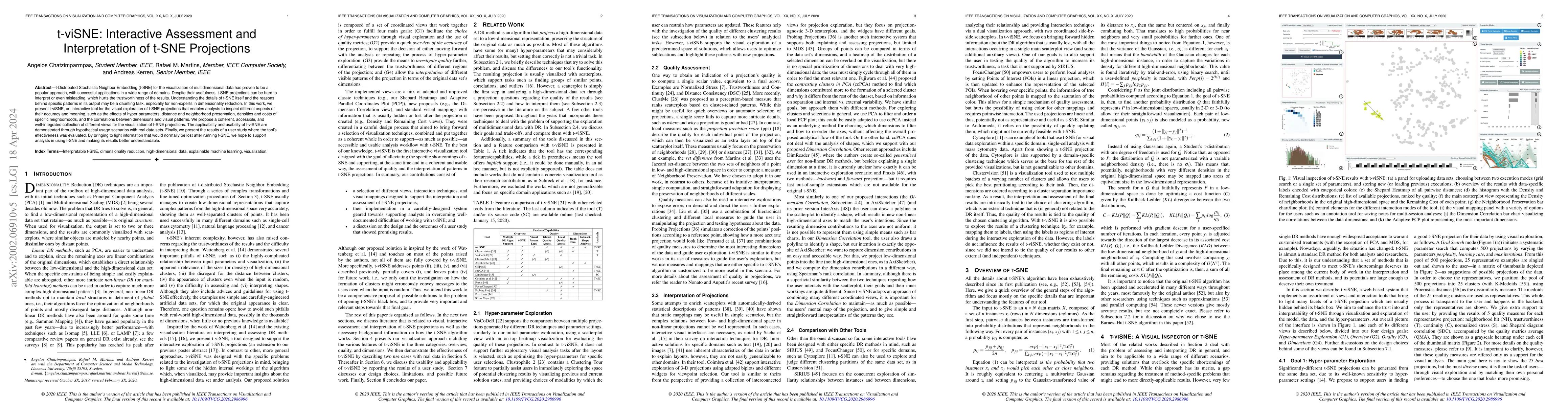 Thumbnail for t-viSNE: Interactive Assessment and Interpretation of t-SNE Projections