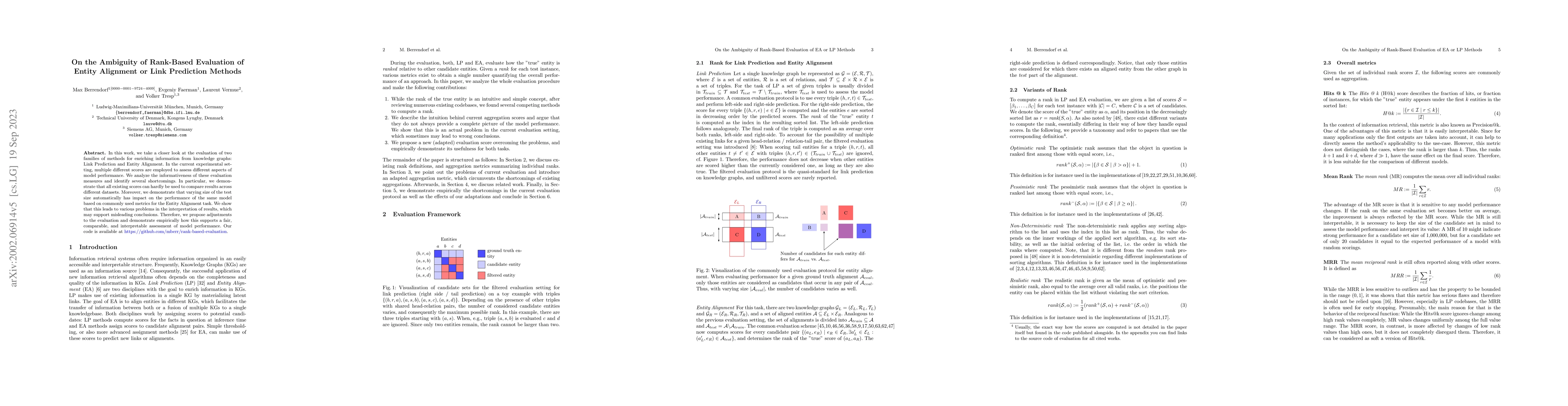 Thumbnail for On the Ambiguity of Rank-Based Evaluation of Entity Alignment or Link
  Prediction Methods
