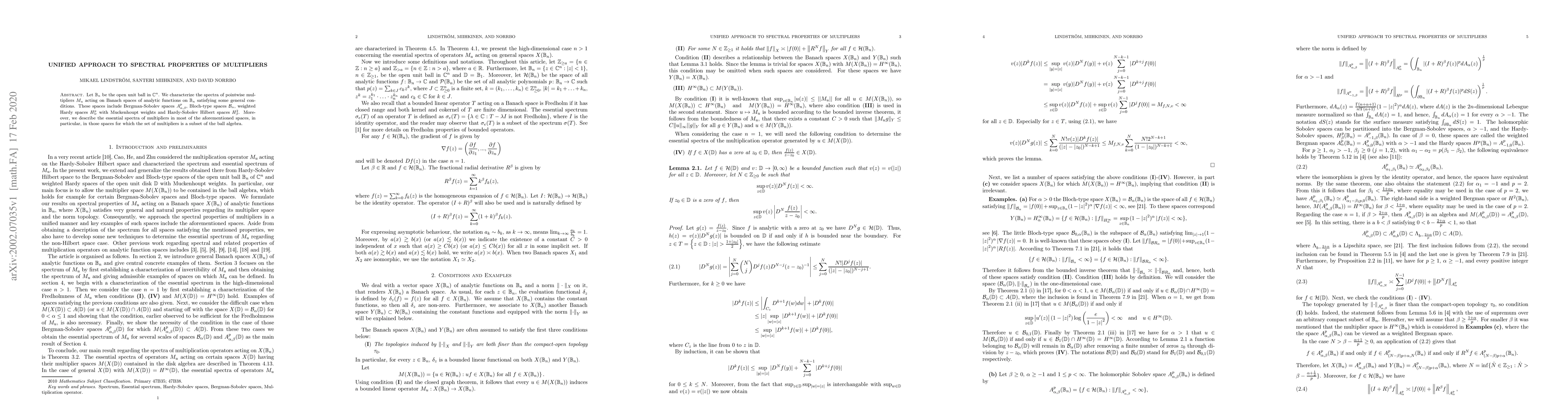 Thumbnail for Unified approach to spectral properties of multipliers
